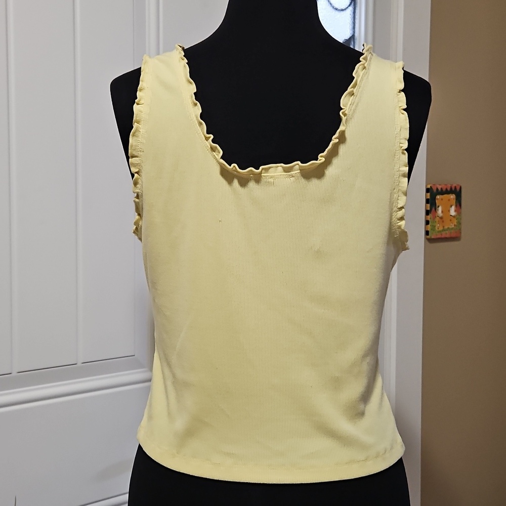 Wilfred Sloane Ruffled Tank Top In Yellow L - Picture 5 of 16